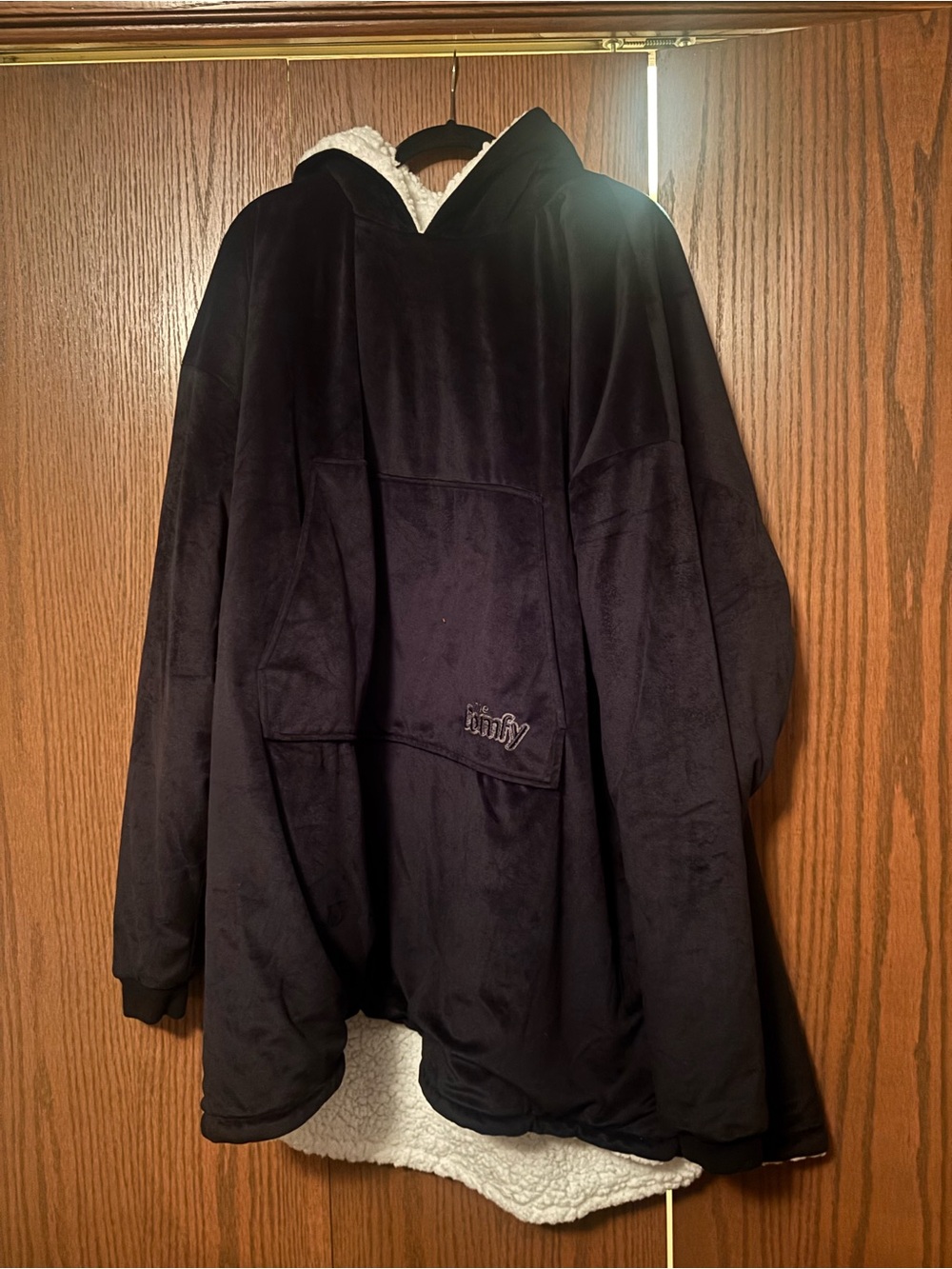 The Comfy - Unisex Black Plush Sherpa-Lined Hooded Pullover